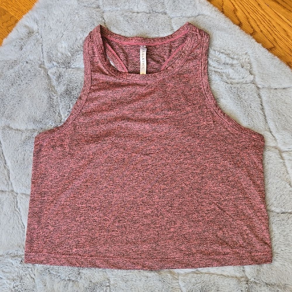 Fabletics Pink Heathered Cropped Tank Top, Womens Medium, Great Condition